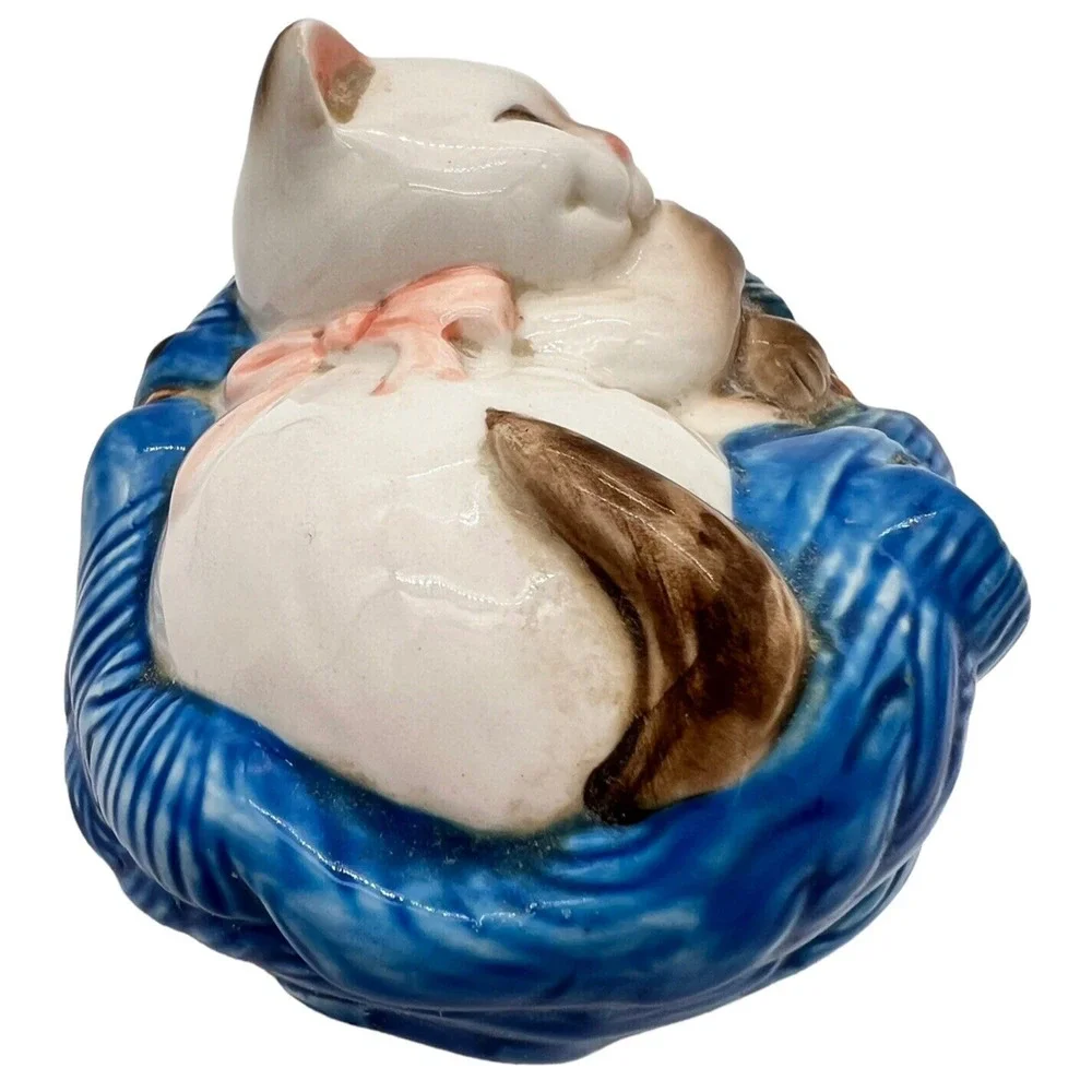 VTG 80s Avon Potpourri Holders Room Deodorizers Pair Kittens Porcelain Japan